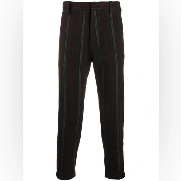 NWT Ann Demeulemeester Wool Linen Blend Trouser Pants Slim Stripe Sz 36